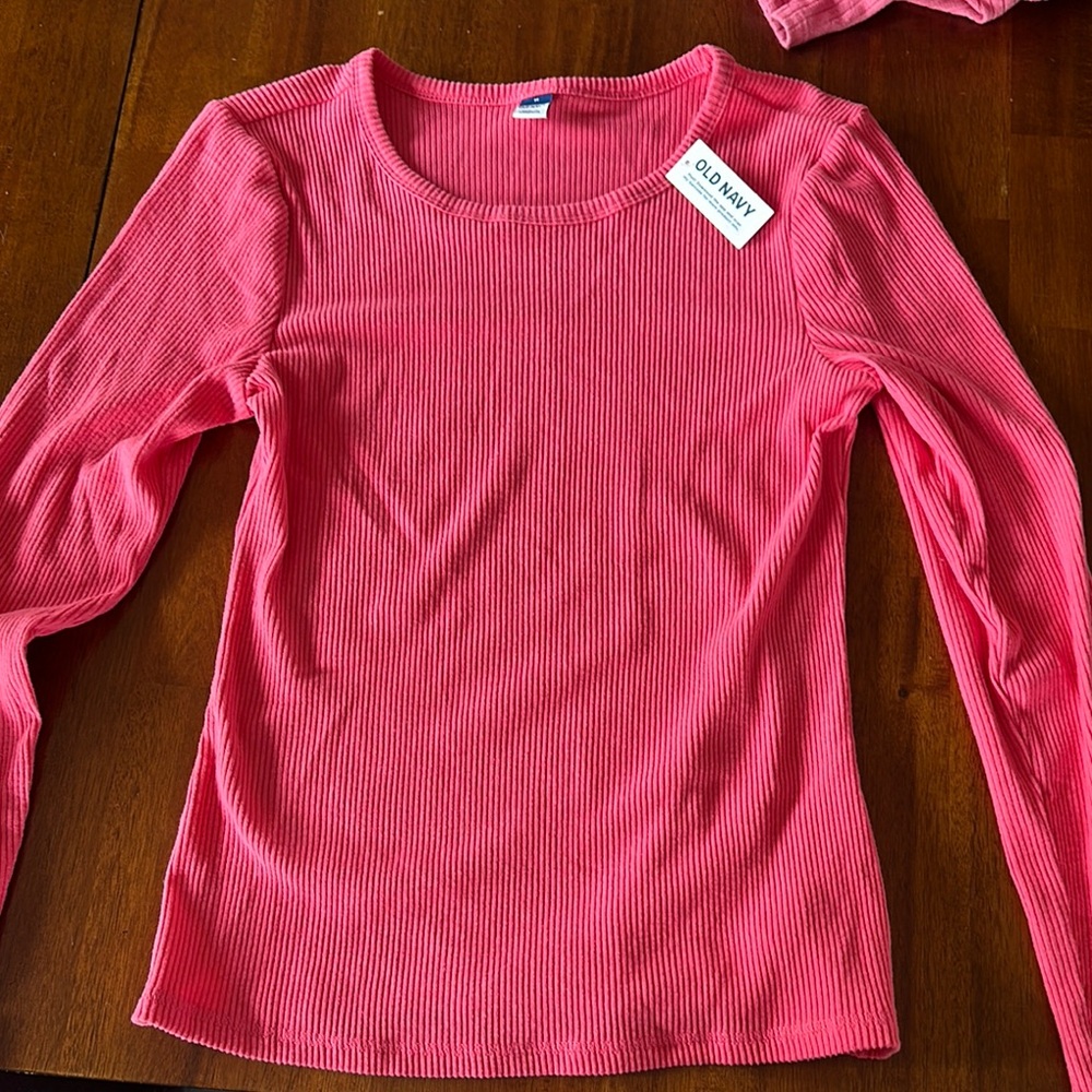Old Navy Vibrant Pink Ribbed Top